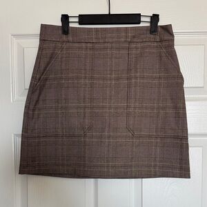 Banana Republic Plaid Brown Women's Mini Skirt
